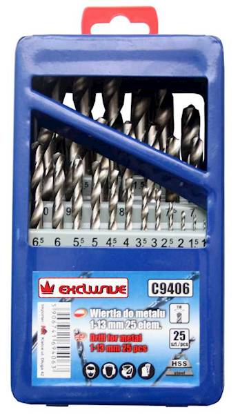 WIERTŁA DO METALU HSS 1-13mm ( BIAŁE ) METAL. PUDEŁKO RICHMANN C9406