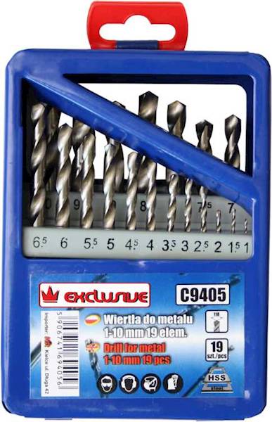 WIERTŁA DO METALU HSS 1-10mm (BIAŁE) METAL. PUDEŁKO RICHMANN C9405