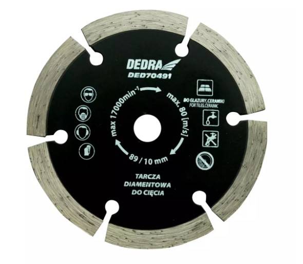 TARCZA DIAMENTOWA 89x10x1,2x1,8x7X6T "DEDRA" do DED7049 DO CERAMIKI