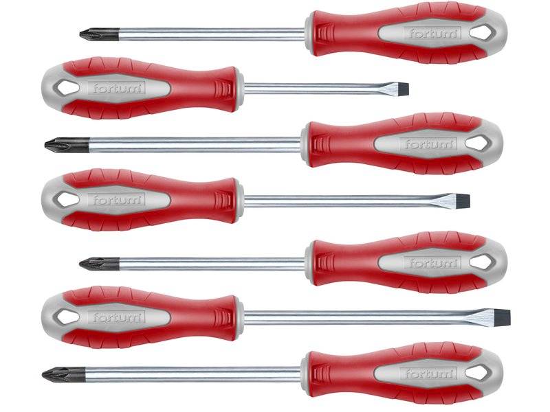 Zestaw wkrętaków 7szt., 3x (-), 2x (PH), 2x (PZ), S2  " FORTUM " 4740930