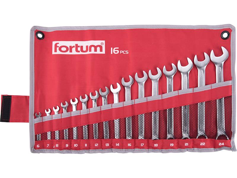KLUCZE PŁASKO-OCZKOWE 6-24mm 16szt " FORTUM " 4730201