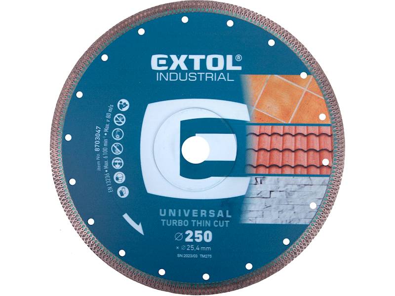 TARCZA DIAMENTOWA "SLIM" 250x25,4mm " EXTOL INDUSTRIAL " 8703047
