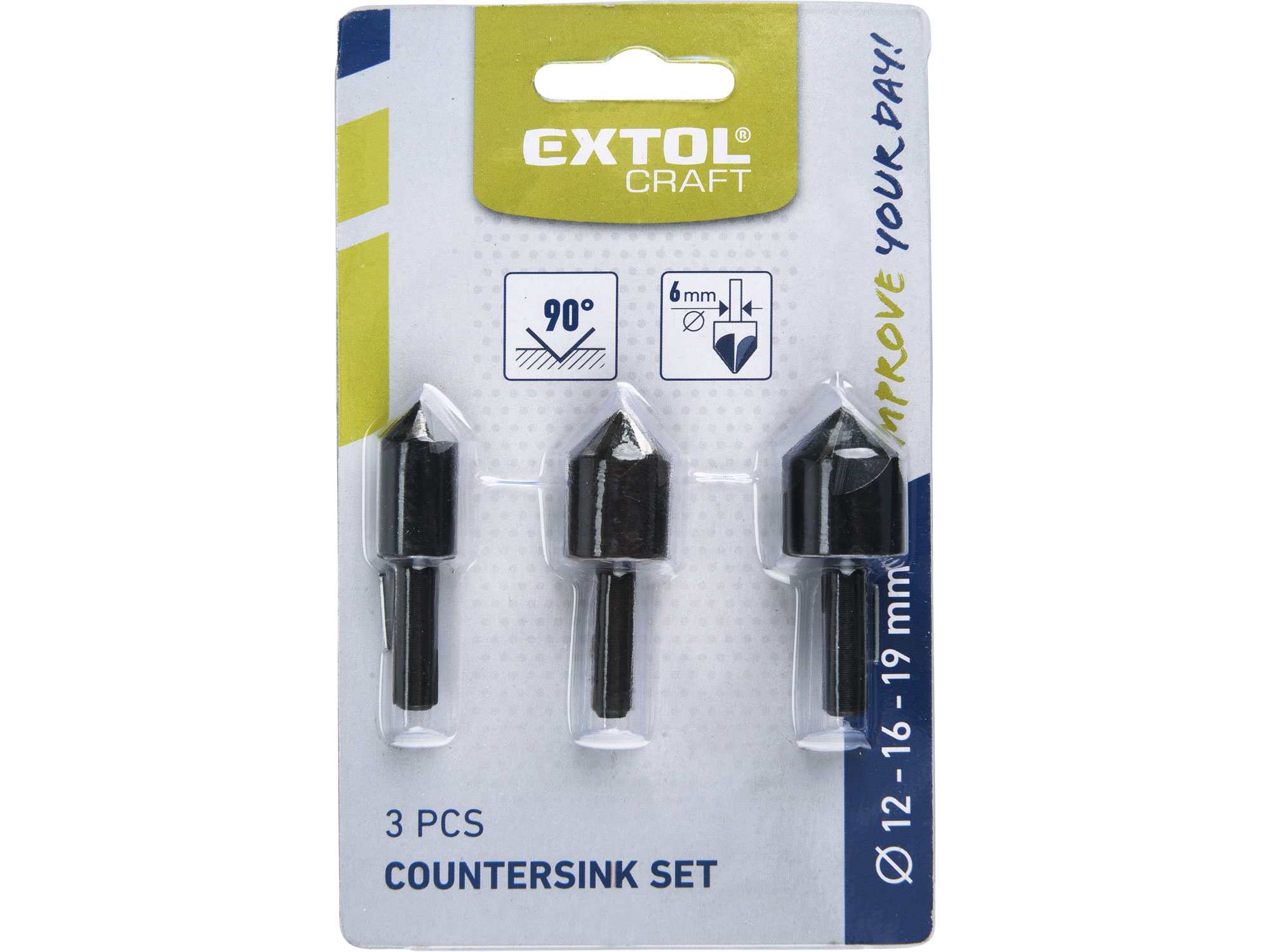 POGŁĘBIACZE STOŻKOWE 3szt 12-16-19mm " EXTOL " 930040