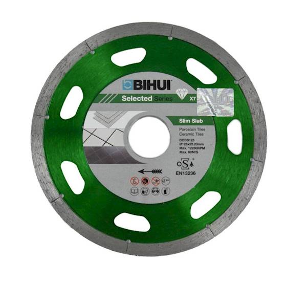 TARCZA DI CIĘCIA PŁYTEK GLAZURY 125mm WĄSKA 1,1mm" BIHUI "