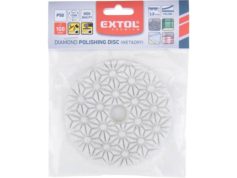 KRĄŻEK DYSK DIAMENTOWY DO SZLIFOWANIA GLAZURY 100mm GR 200 " EXTOL PREMIUM " 8803094