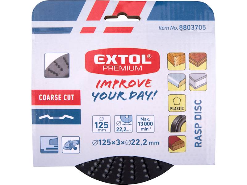 TARNIK SKOŚNY GRUBY NA SZLIFIERKĘ KĄTOWĄ 125mm EXTOL PREMIUM 8803705