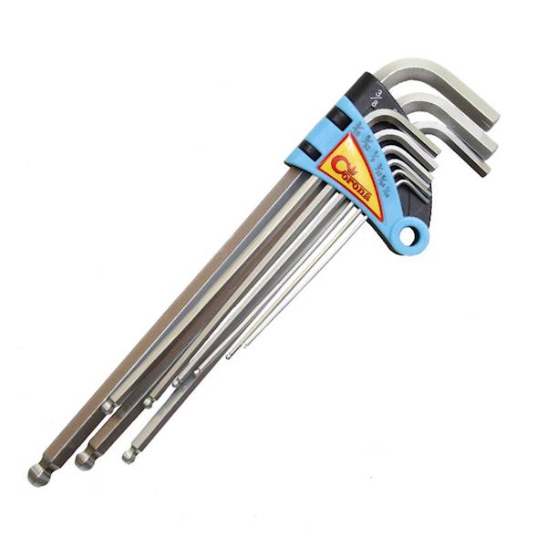 KLUCZE IMBUSOWE CALOWE EXTRA DŁUGIE 1/16"-3/8" 9EL. C6617