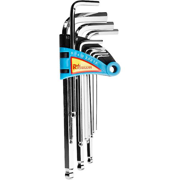 KLUCZE IMBUSOWE CALOWE EXTRA DŁUGIE 1/16"-3/8" 9EL. C6617