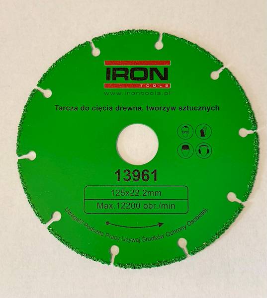 TARCZA DO CIĘCIA DREWNA I PCV 125mm IRON 13961