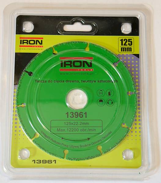 TARCZA DO CIĘCIA DREWNA I PCV 125mm IRON 13961