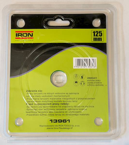 TARCZA DO CIĘCIA DREWNA I PCV 125mm IRON 13961