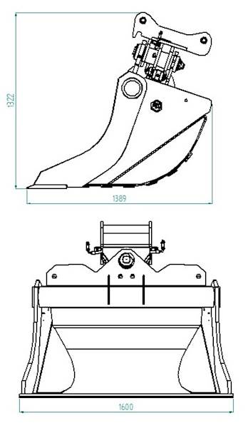 Łyżka skandynawska hydrauliczna 1600mm 14-18T MS10