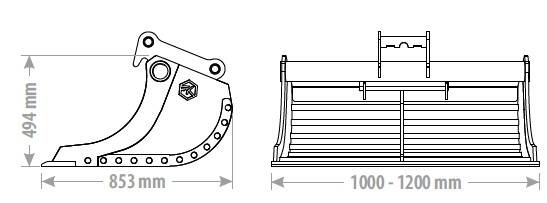 Łyżka do przesiewania 1200mm 5-6T