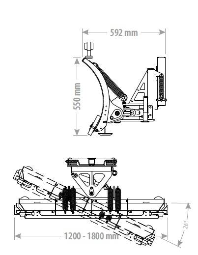Pług śnieżny prosty komunalny 1.5m TRÓJKĄT kat.0