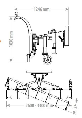 Pług śnieżny prosty cieżki 2.9m EURO/TUZ II