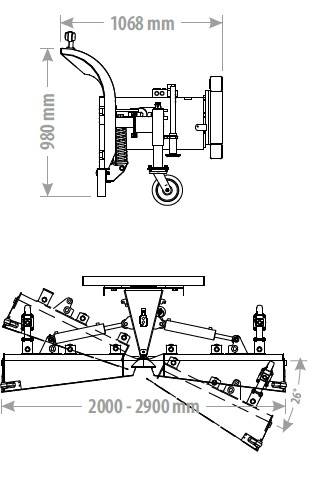 Pług śnieżny łamany standardowy 2.6m EURO/TUZ II