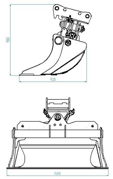 Łyżka skandynawska hydrauliczna 1500mm 6-8,5T MS08