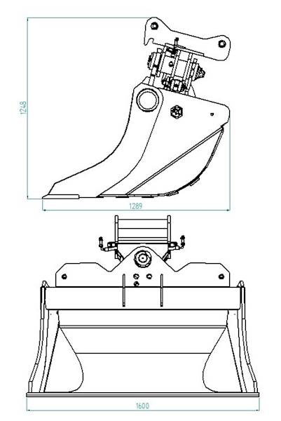 Łyżka skandynawska hydrauliczna 1600mm 12-14T MS10