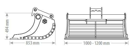 Łyżka do przesiewania 1200mm 5-6T