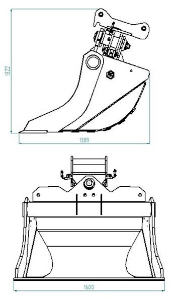 Łyżka skandynawska hydrauliczna 1600mm 14-18T SMP