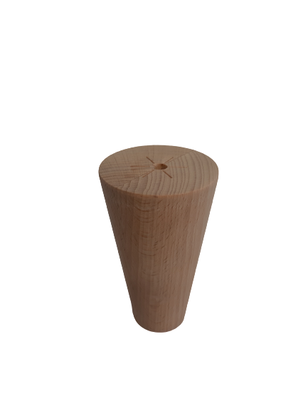 Noga buk natura stożek toczony  45x25 h 100 mm