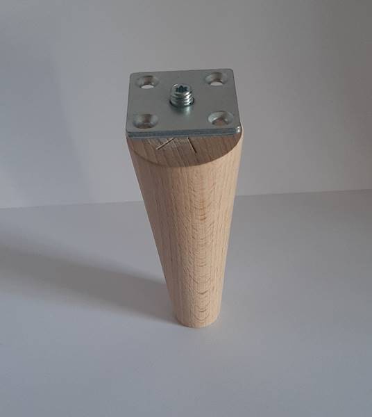 Noga buk natura stożek toczony  45x25 h 200 mm