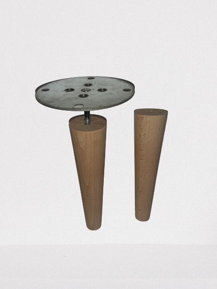Noga buk natura stożek toczony  45x25 h 200 mm
