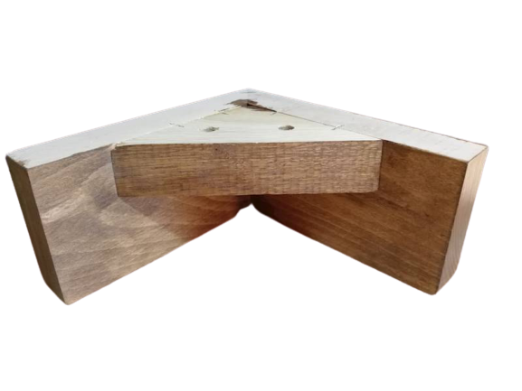 Noga stopka buk natura kątowa 170x170x30 h 80 mm