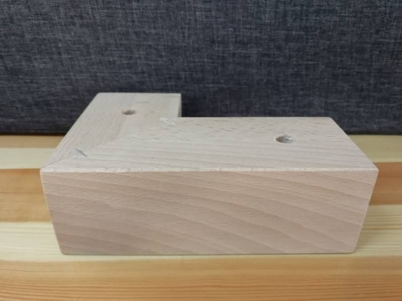 Noga buk natura kątowa bez frezu 150x100x50 h 60