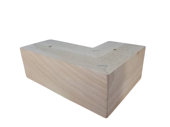 Noga buk natura kątowa bez frezu 150x100x50 h 60