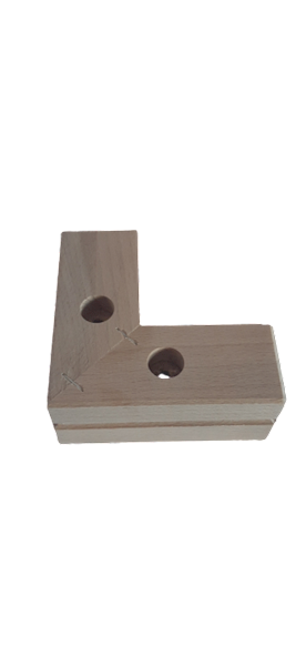 Noga drewno buk natura kątowa frez 100x100 h 40 mm