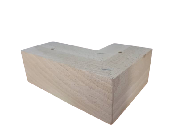 Noga drewniana buk natura kątowa 150x100x50 h 50