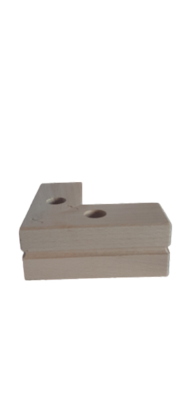 Noga drewno buk natura kątowa frez 100x100 h 40 mm