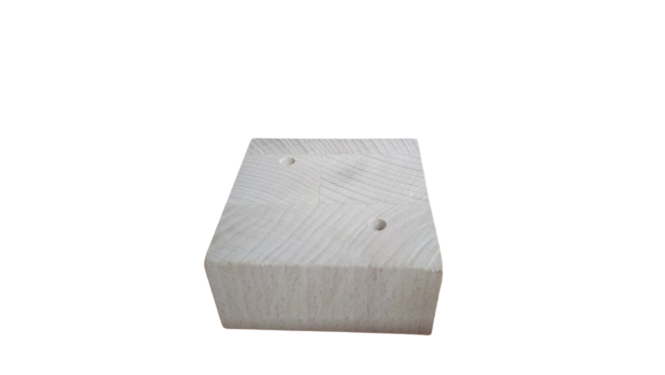 Noga z drewna buk natura kostka 70x70 h 35 mm
