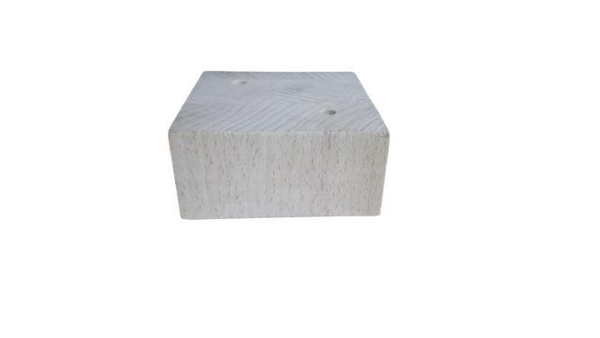 Noga z drewna buk natura kostka 60x60 h 30 mm