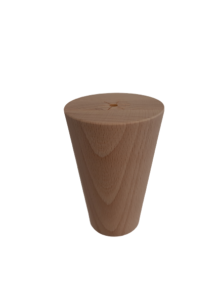 Noga buk natura stożek toczony 85x45 h 200 mm