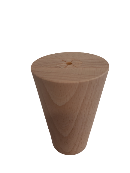 Noga buk natura stożek toczony 80x50 h 100 mm