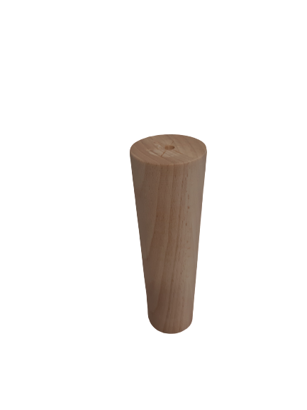 Noga buk natura stożek toczony 45x35 h 150 mm
