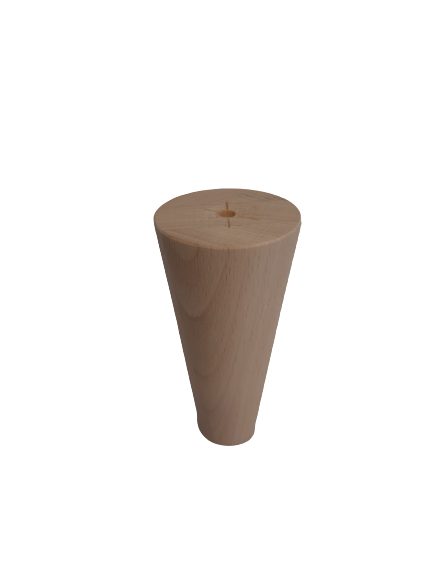Noga buk natura stożek toczony  60x30 h 150 mm