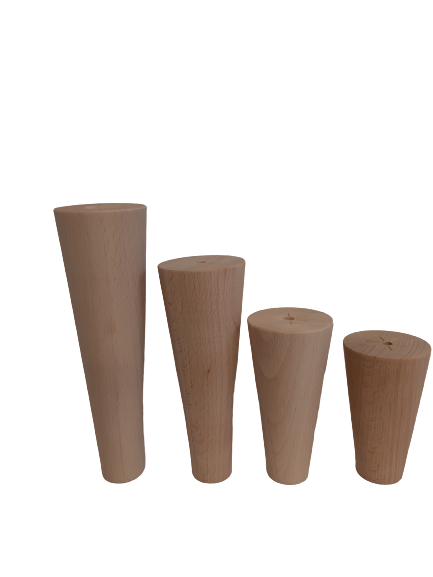 Noga buk natura stożek toczony  60x30 h 150 mm
