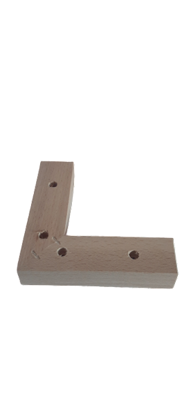 Noga buk natura kątowa bez frezu 150x150 h 30mm