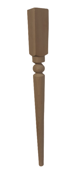 Noga do stołu buk natura 50x50/Fi 25 mm h 750 mm