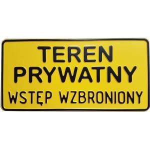 TABLICA ALU "TEREN PRYWATNY" 20X14