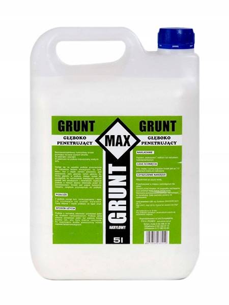 MAX GRUNT AKRYLOWY 5 L GŁĘB PENETR ZIELONY