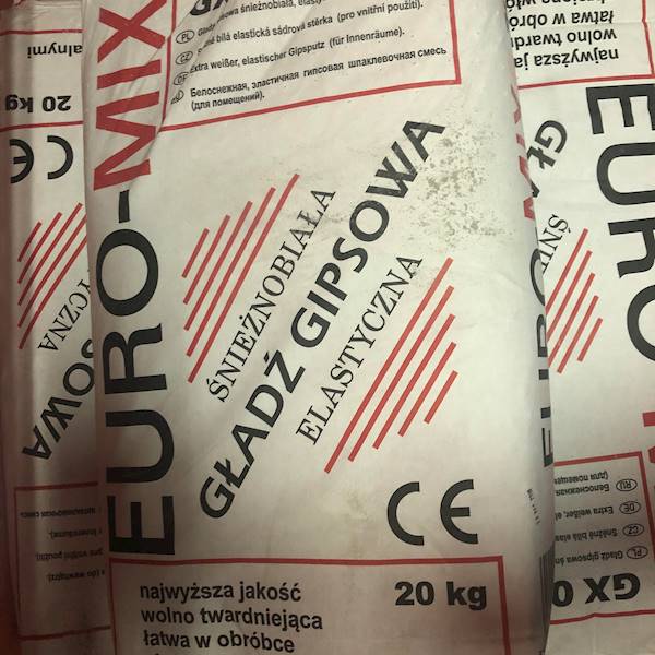 EUROMIX GŁADŹ GIPSOWA BIAŁA  20KG