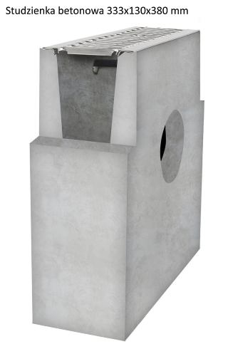 STUDNIA  Beton TL klA15 H12 333X130X380mm p. ocynk