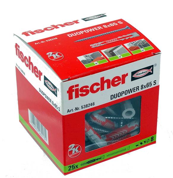 kołek z wkrętem 08x65 DUOPOWER 538256