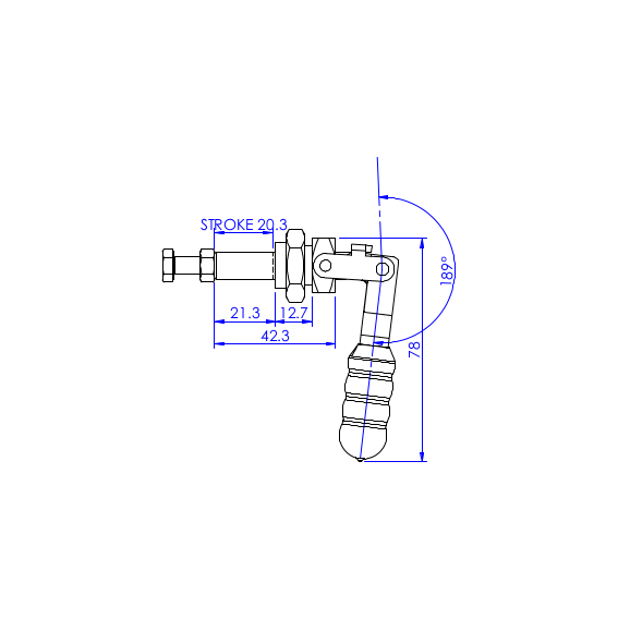 Dociskacz suwakowy   91 kg - STAL CYNKOWANA