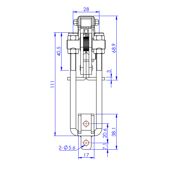 Zapięcia z blokadą  450 kg - STAL CYNKOWANA