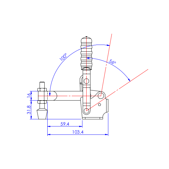 Dociskacz pionowy 227 kg - STAL CYNKOWANA